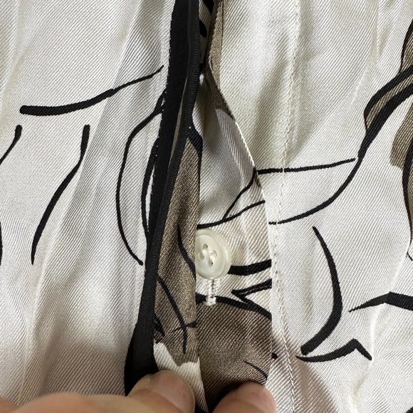 LAFAYETTE 148 Black and White Silk Shirt Size XS - Picture 3 of 6